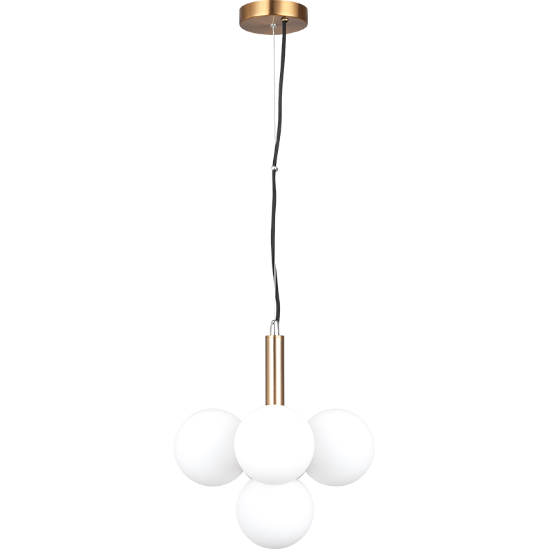 LOLLIPOP Hanging Wire Light Chandelier Opalglas Verstellbarer Glaskugel-Anhänger 5lys G9