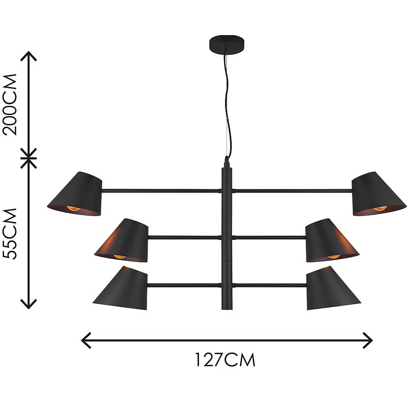 Nordic Modern Simple Light mit Triple Swing Arms Verstellbare Deckenpendelleuchte 6lys E27