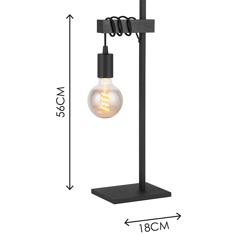 Kreative Tischlampe mit natürlichem Holz-Finish und dimmbarer E27-Fassung