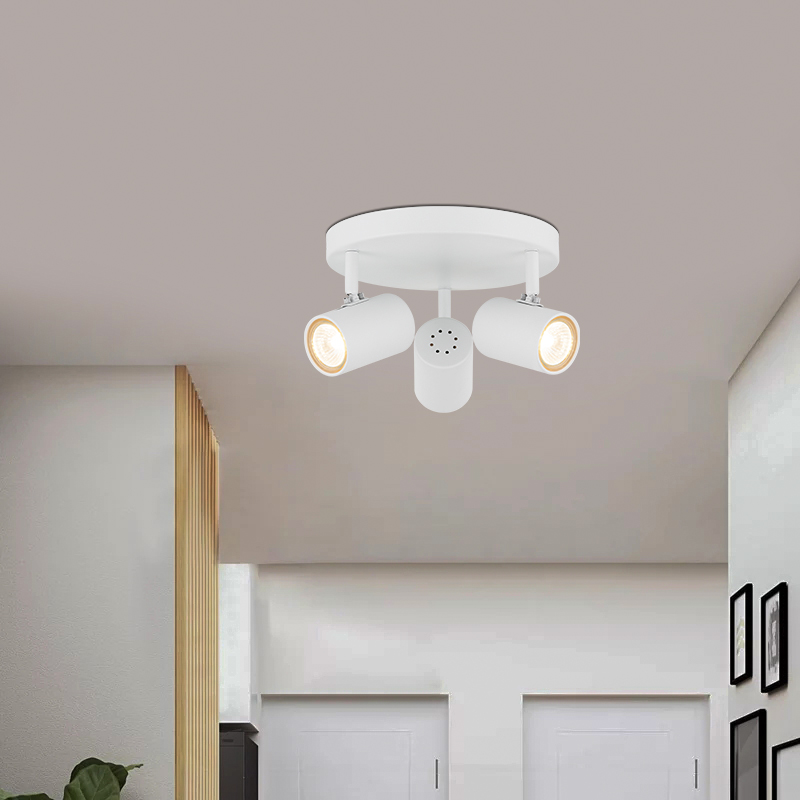 Schlichte und elegante dekorative Deckenleuchte mit drei GU10-Lampen in Sandy White