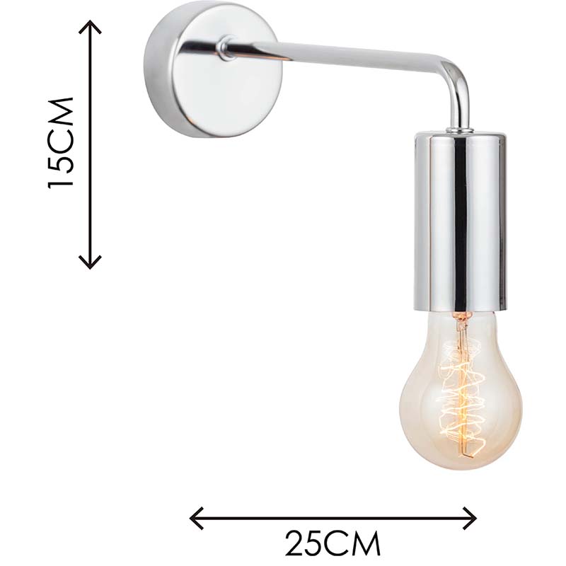 Platzieren Sie mit der schlichten Wandleuchte aus Chrom im modernen Stil