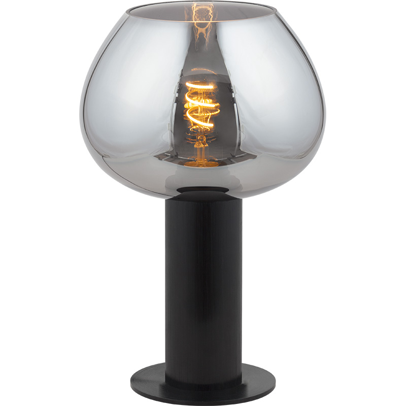 Mordern Elegante Säule Schreibtischlampe Kelly Tischlampe Dekorleuchte Vollrauchglas E27 Dim