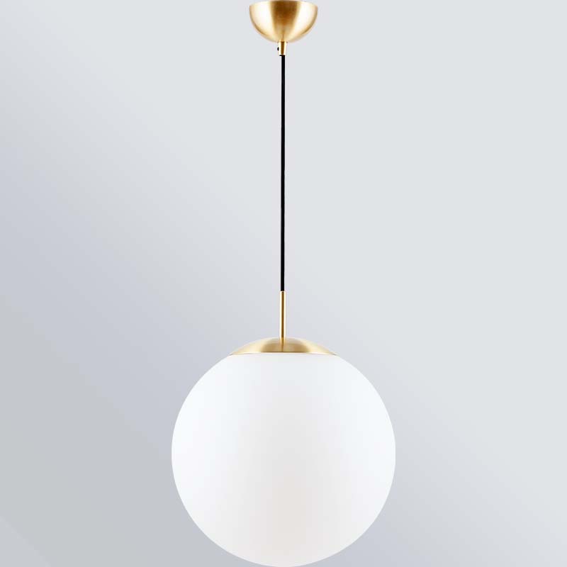 Simple Light Hanging Adjustable Opal Gras Ball Pendelleuchte Ø35cm Messing matt E27