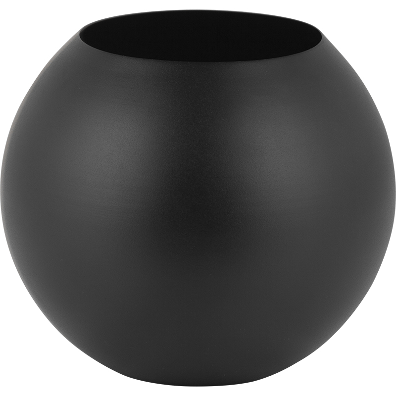 Werten Sie Ihre Einrichtung mit dem eleganten Kugel-Kerzenhalter/Vase aus Stahl in Sandy Black auf