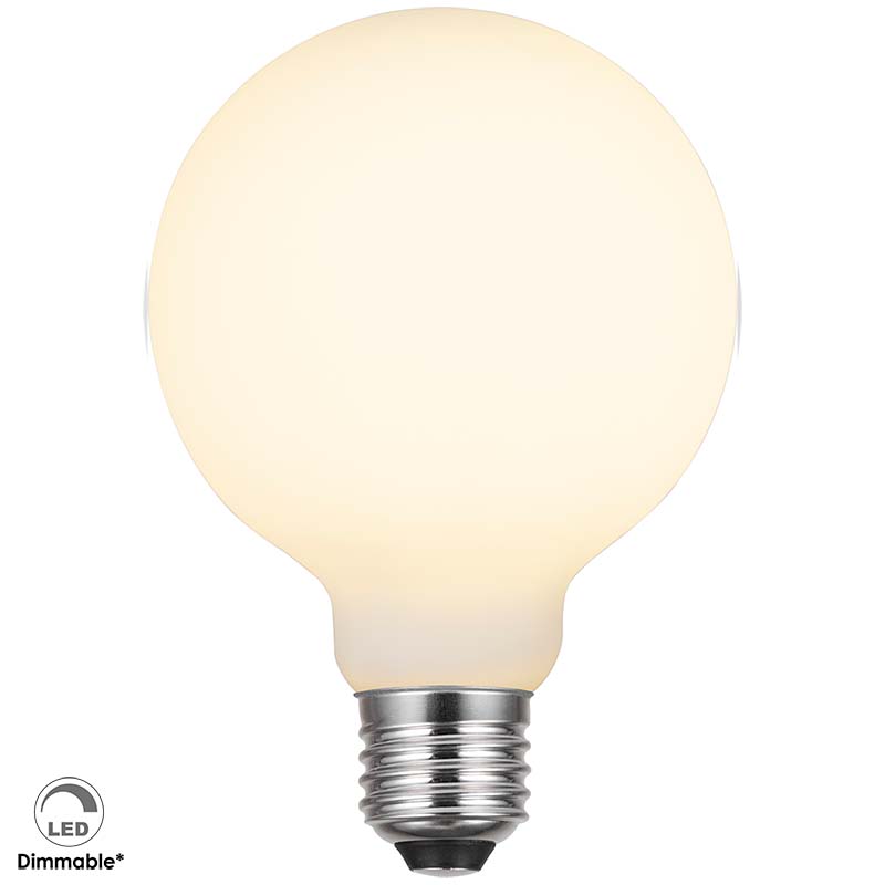 Matte Opal-LED-Lampe für E27-Fassung, G95-Form, 230 V, 4 W, 400 lm, dimmbar