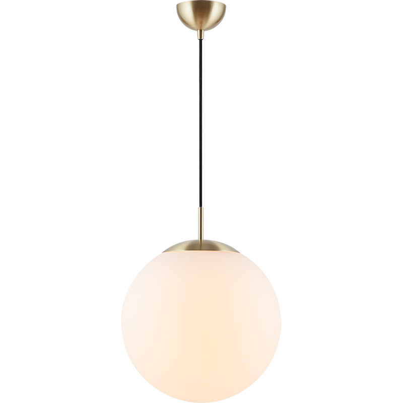 Simple Light Hanging Adjustable Opal Gras Ball Pendelleuchte Ø35cm Messing matt E27