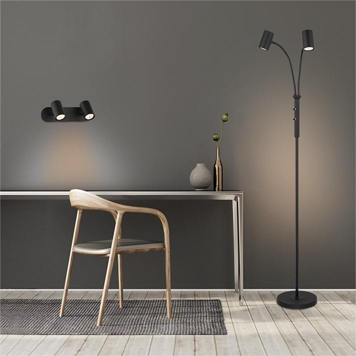 Nordic Modern Style Light Twin Wall Spot Light Home Dekoratives Licht Sandy Black GU10 Dim