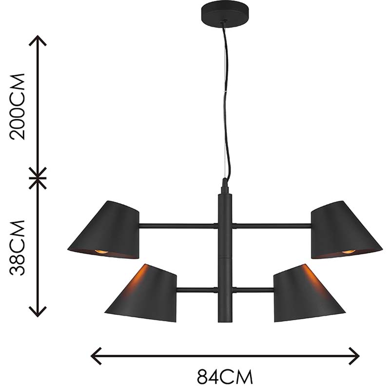 Nordic Modern Simple Light mit Twin Swing Arms Verstellbare Deckenpendelleuchte 4lys E27