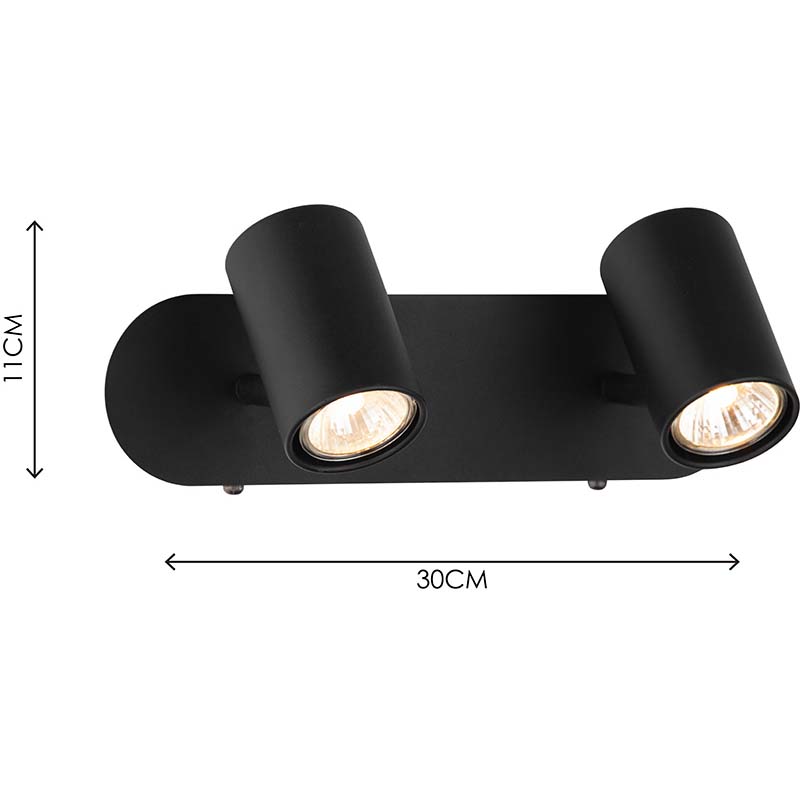 Nordic Modern Style Light Twin Wall Spot Light Home Dekoratives Licht Sandy Black GU10 Dim