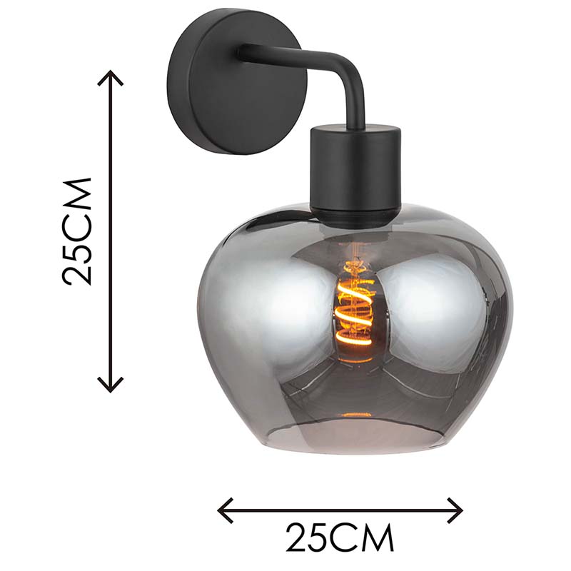 Moderne elegante Designleuchte, Rauchglas-Wandleuchte, kreative dekorative Leuchte, E27-Dim