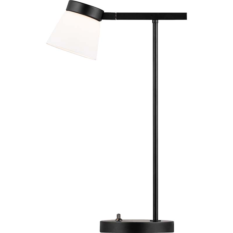 Elegante Arbeitslampe aus Opalglas mit G9-Fassung und mattschwarzem Sockel