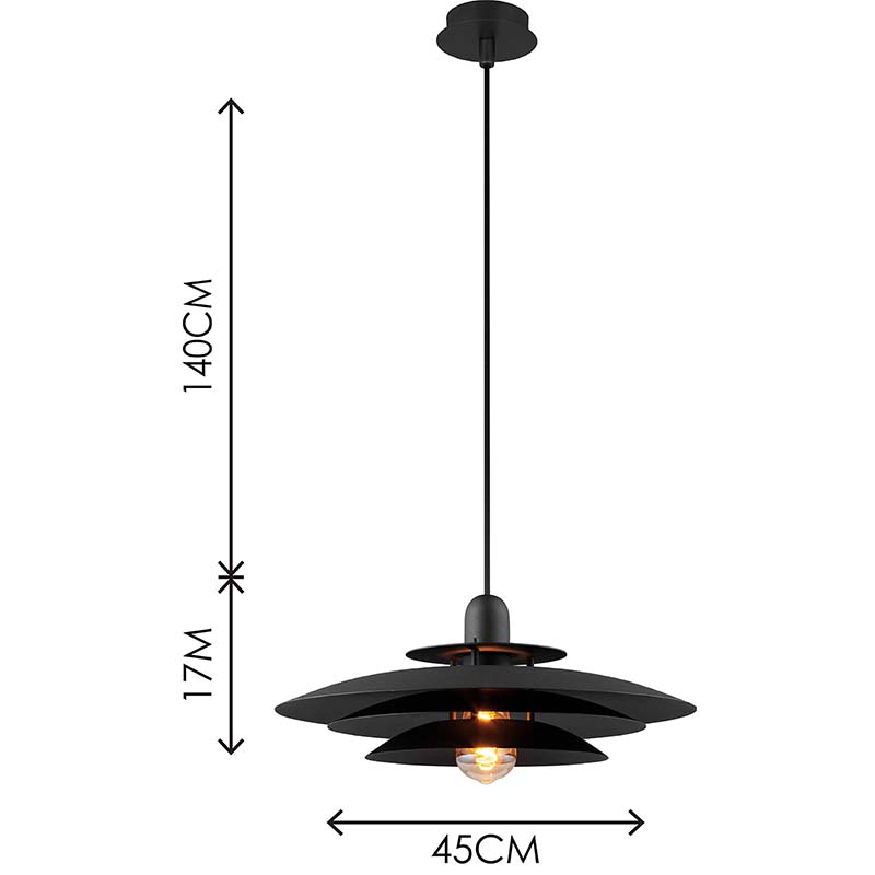 Nordic Round Light Attraktiver Kronleuchter Louvre Pendelleuchte Höhenverstellbar Mattschwarz E27