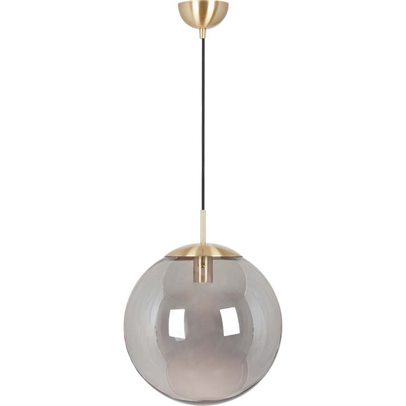 Simple Light Hanging Adjustable Light Smoke Gras Ball Pendelleuchte Ø35cm Messing matt E27