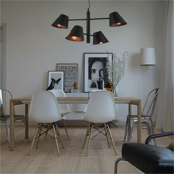 Nordic Modern Simple Light mit Twin Swing Arms Verstellbare Deckenpendelleuchte 4lys E27