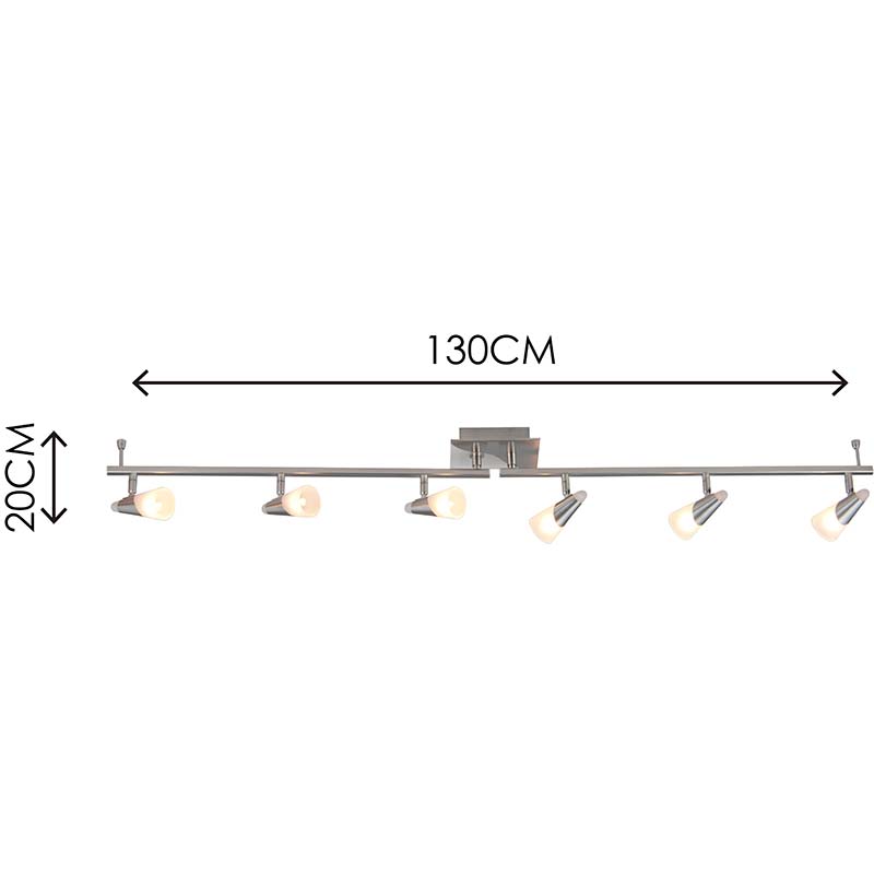 Einfache moderne Deckenleuchte, dekorative Deckenleuchte, 6lys satiniert mit Milchglas G9