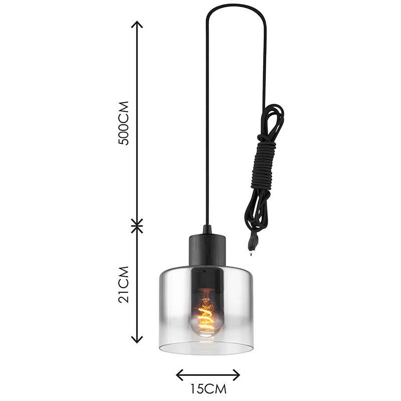 Modren Simple Light Attraktiver Kronleuchter Gradient Rauchglas Verstellbare Pendelleuchte E27 Dim