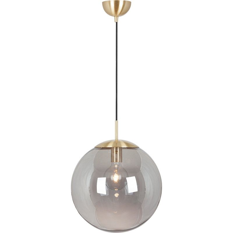 Simple Light Hanging Adjustable Light Smoke Gras Ball Pendelleuchte Ø35cm Messing matt E27