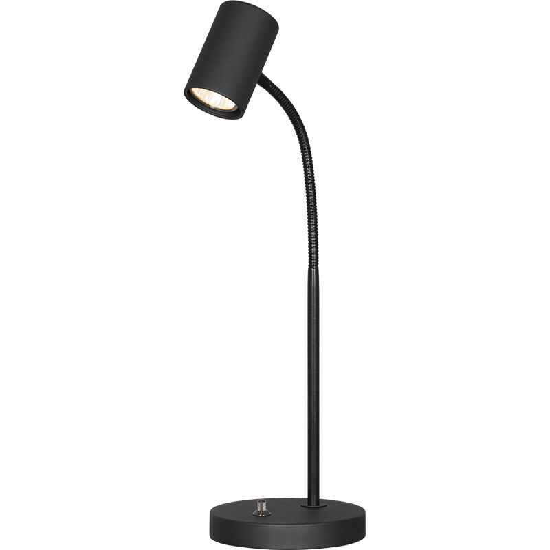 Eleganter Schreibtisch-Spot mit verstellbarem Arm und dimmbarer GU10-Lampe