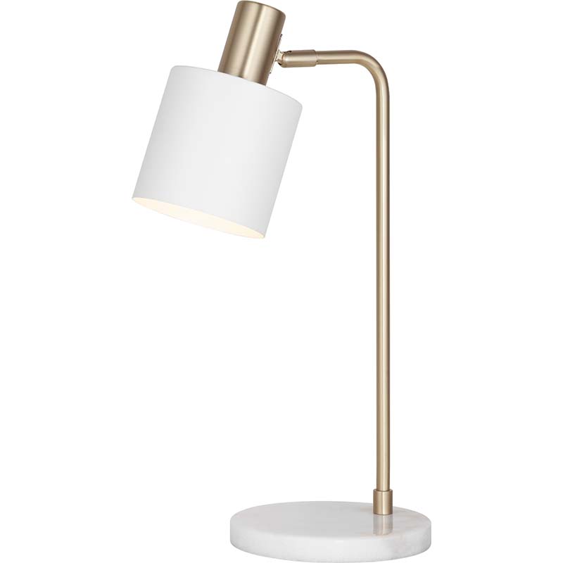 Elegante nordische Authenic Design Tischlampe zum Lesen Mattweiß E27