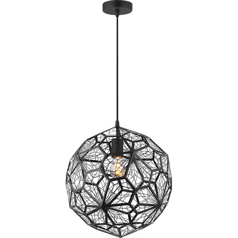 Edles Design aus Titan Edelstahl Kugel Pendelleuchte 40cm Sandy Black E27