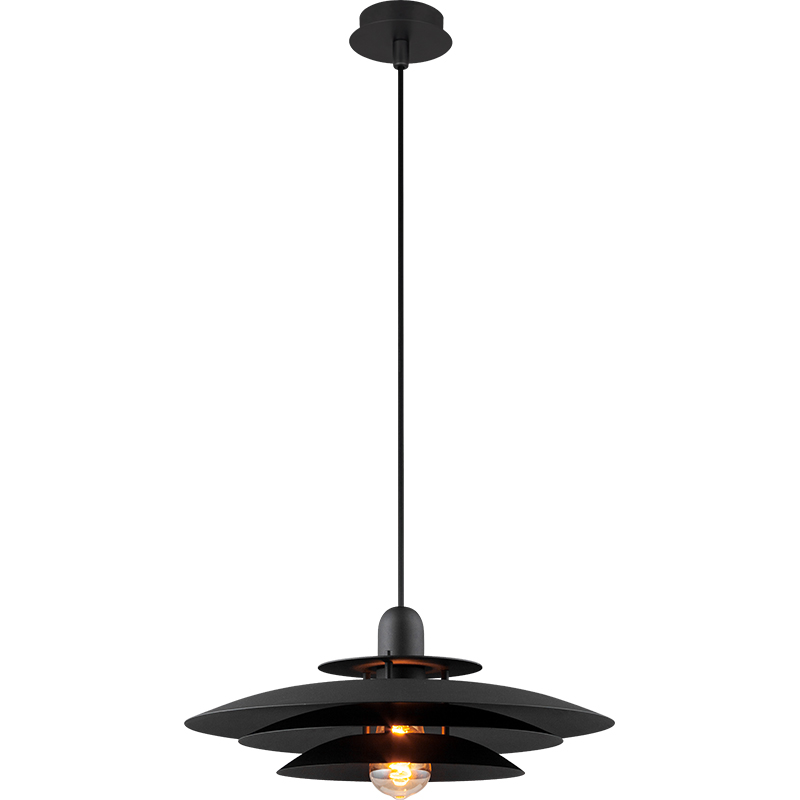 Nordic Round Light Attraktiver Kronleuchter Louvre Pendelleuchte Höhenverstellbar Mattschwarz E27