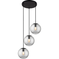 Schlichtes ansprechendes Design Design Glaskugel Pendelleuchte 3lys Licht Rauchglas E27