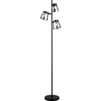 Schwarze Stehlampe in schlichtem Design mit Rauchglasschirmen und G9-Beleuchtung