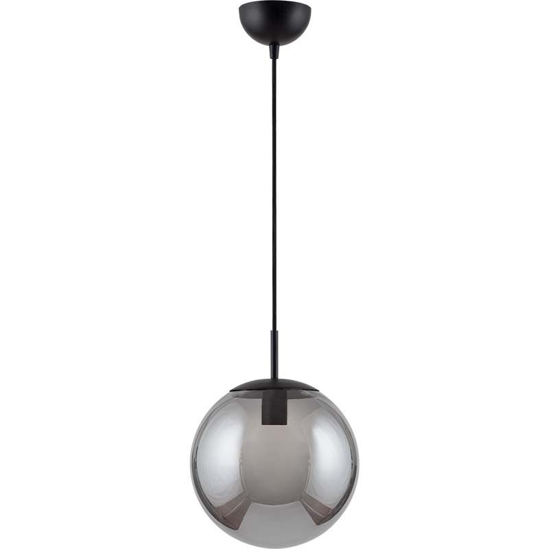 Simple Light Hanging Adjustable Smoke Grass Ball Pendelleuchte Mattschwarz Ø25cm E27